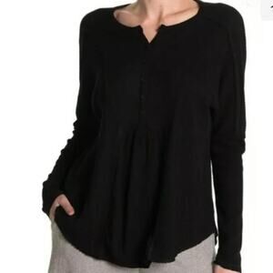 NWT Gibsonlook waffle knit button henley shirt xs